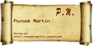 Puzsek Martin névjegykártya